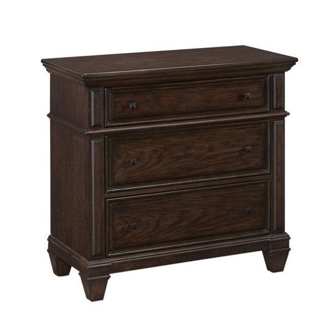 Home Styles Prairie Home 3 Drawer Chest in Black Oak