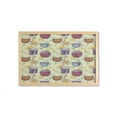 thumbnail image 1 of Sketch Wall Art with Frame, Composition of Cinnamon Flowers Orange Slices Tea Bags Jars and Cups, Printed Fabric Poster for Bathroom Living Room, 35" x 23", Pastel Green Multicolor, by Ambesonne, 1 of 2