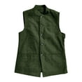 thumbnail image 4 of BVOFAR Mens Herringbone Wool Blend Vest Suit Business Tweed High Collar Waistcoats Slim Fit Button Up Vests Office Work Tops for Banquet Prom Green XS, 4 of 5