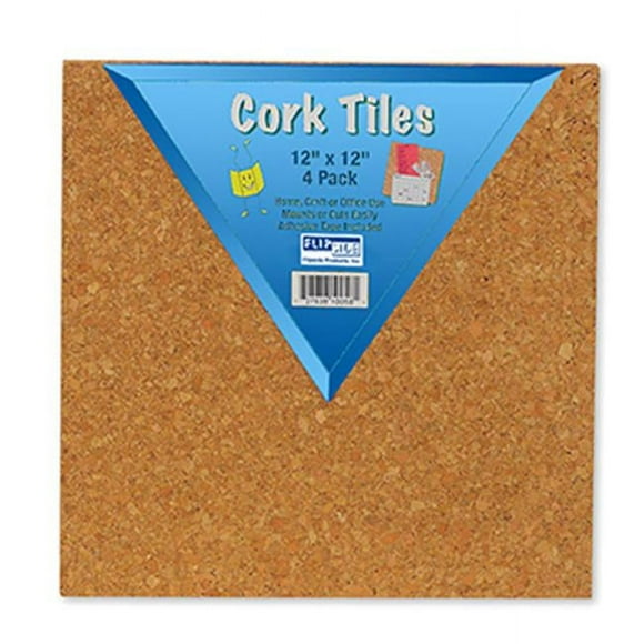 Flipside Flp10058 Cork Tiles 12In X 12In Set Of 4
