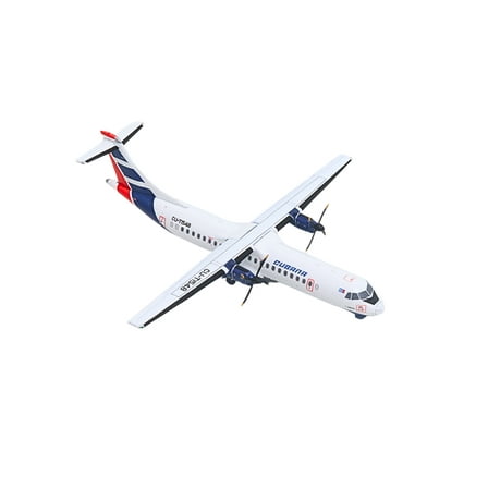 ATR 72-200 Commercial Aircraft "Cubana Airlines" (CU-T1548) White with Red and Blue Stripes 1/400 Diecast Model by GeminiJets
