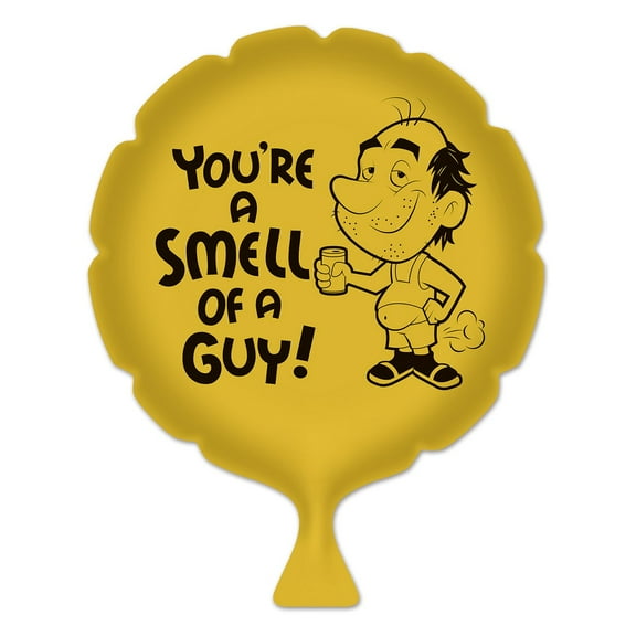 Beistle Set of 6 Yellow and Black "Keep the Wife Away" Whoopee Cushion Party Favors - 8"