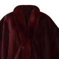 thumbnail image 4 of UTSJKR Women Solid Faux Fur Poncho Cape V‑Neck Open Front Loose Fit Shawl Wrap Coat for Fall Winter Casual Look Wine, 4 of 4