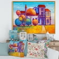 thumbnail image 2 of Designart 'Abstract Colorful House In The Fairy Tale VIllage' Traditional Framed Canvas Wall Art Print, 2 of 5