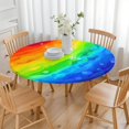 thumbnail image 3 of Rainbow Tie Dye Wave Pattern Round Fitted Tablecloth with Elastic Edge,Dining Table Cover Waterproof,Outdoor Round Tablecloth for Camping,Dining,Indoor and Outdoor, 3 of 7