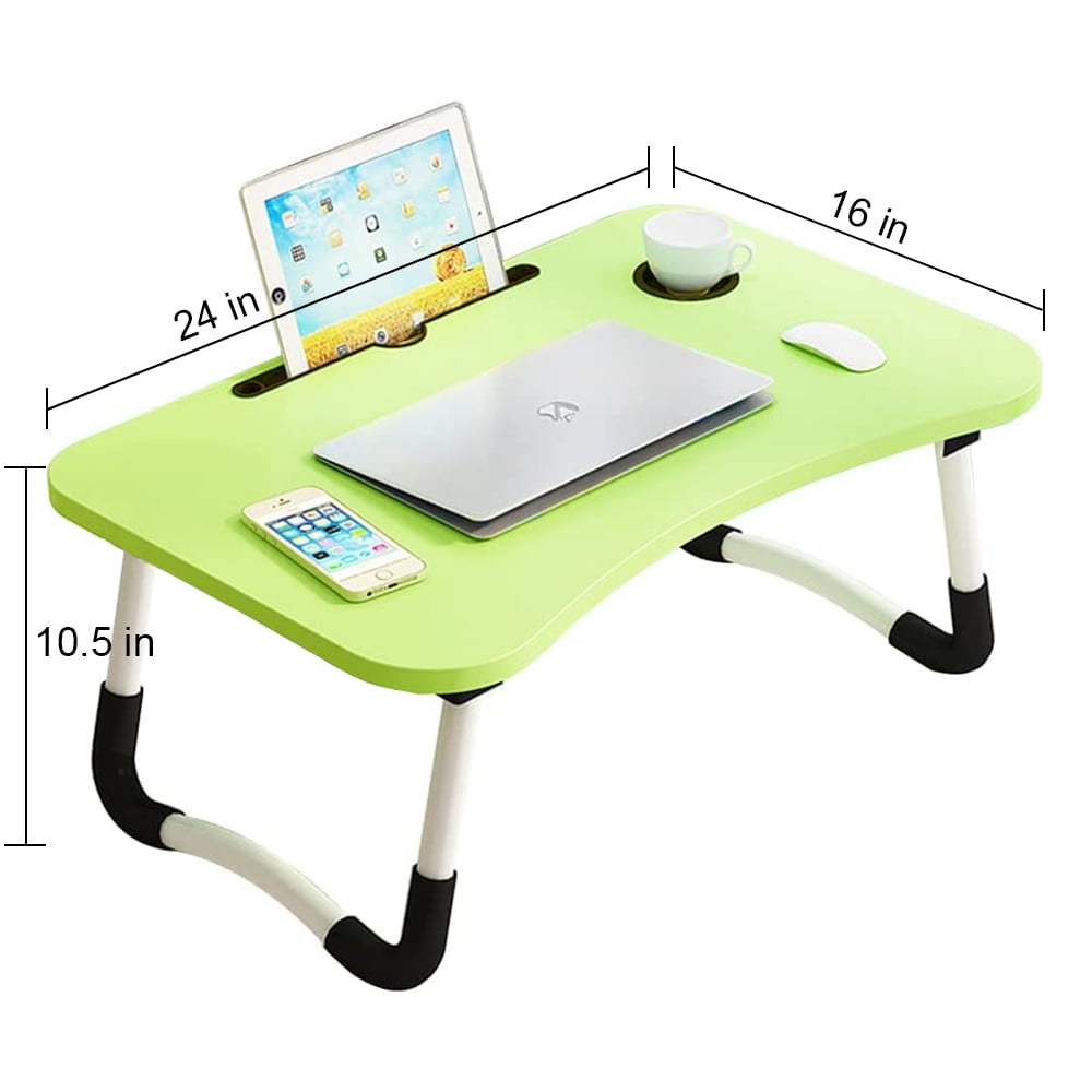 kibhous Laptop Desk Foldable Bed Tray Table Laptop Bed Stand Standing Table for Bed Sofa Couch Floor Green
