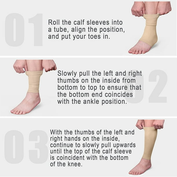 Calf Compression Sleeves, Relief Calf Pain, Calf Support Leg for Recovery, Varicose  Veins, Shin Splint, Running, Cycling, Sports Men Women-Skin 