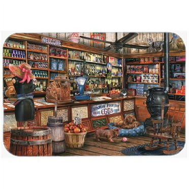 Carolines Treasures  The Good Old Days Glass Cutting Board- Large