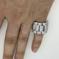 thumbnail image 3 of Presidential Link Rhodium CZ Bling Bling Ring, 3 of 4
