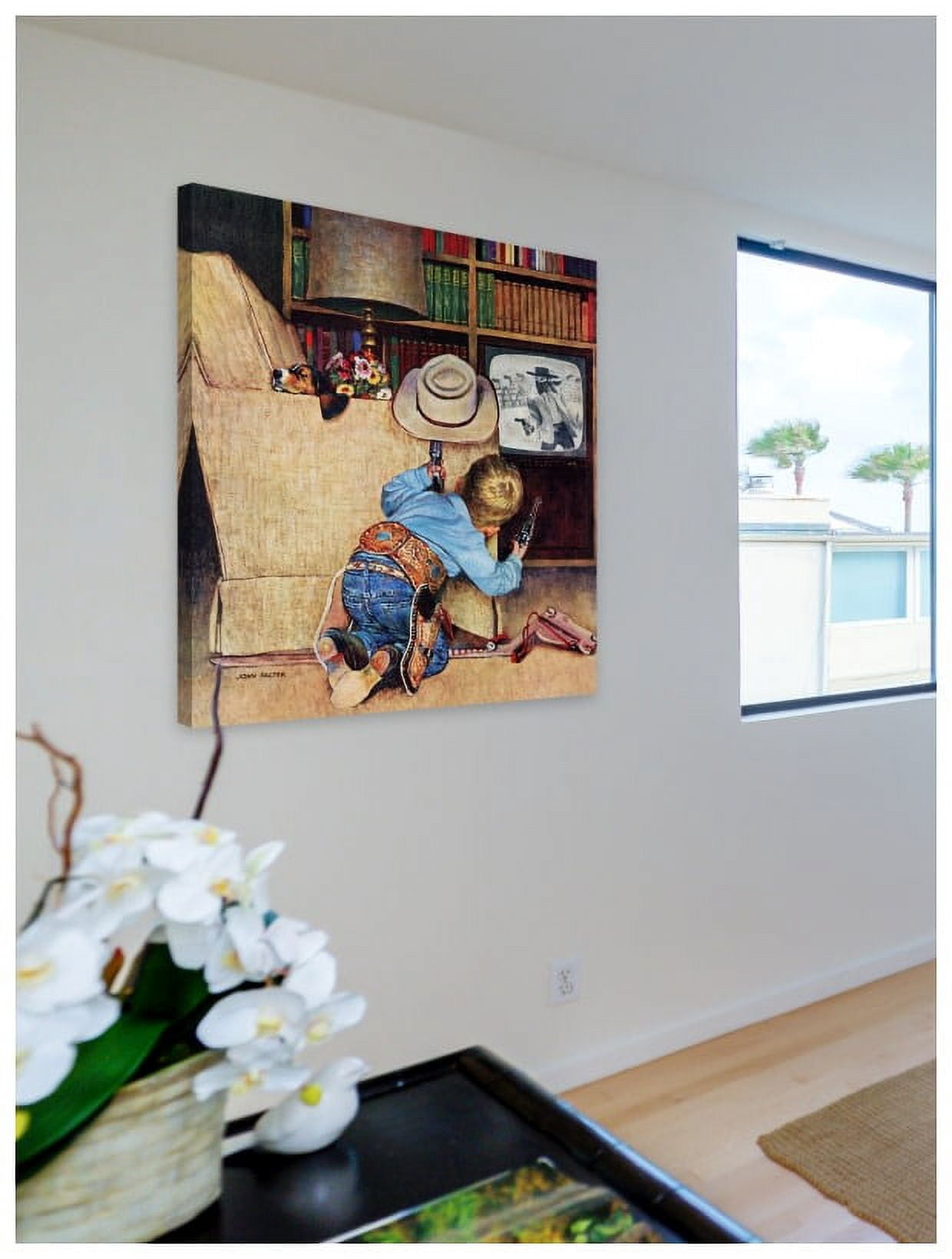 Marmont Hill "Cowboy and TV" by Curtis Painting Print on Canvas