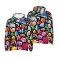 thumbnail image 4 of Zufioo Underwater Diving Animals Design Fleece Comfortable Hoodie for Mens,Sweatshirt for Men,Pullover Hooded Sweatshirt for Men -Small, 4 of 5