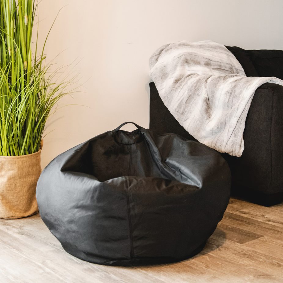 Big Joe Classic Bean Bag Chair, Black Smartmax, Durable Polyester Nylon Blend, 2 feet Round - image 5 of 6