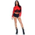 thumbnail image 3 of Leg Avenue Women's Devil Cropped Hoodie, RED/Black, MED/LGE, 3 of 5