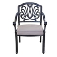 thumbnail image 2 of 36 Inch Arbor Outdoor Metal Dining Chair, Set of 2, Taupe, 2 of 5