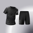 thumbnail image 2 of Dianli Men's Fitness Sports Set, Dry Shirt with High Elasticity Running Training Top and Athletic Pants, Quick-Dry Two Piece Outfit, Comfortable Cycling Suit for Spring Summer Sports Pink M, 2 of 8