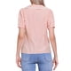 thumbnail image 3 of Blusa de mujer con cuello Peter Pan en contraste, manga corta abullonada, camisa de cuadros, color melocotón rosa, 3 of 6