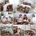 thumbnail image 5 of Cal King 4 Piece Bedding Set Farmhouse Western Cowboy Vintage Wood Soft Breathable Duvet Cover and Pillowcase,Rustic Stars Horse Duvet Cover Set Washable Bed Sheets for Bedroom Dormitory Guest Room, 5 of 9