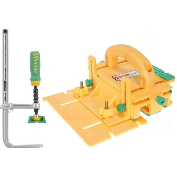 MICROJIG GRR-RIPPER GR-200 DVC-850AP Grr-Ripper Advanced Pushblock & Matchfit Dovetail Clamp Ap Bundle, Yellow