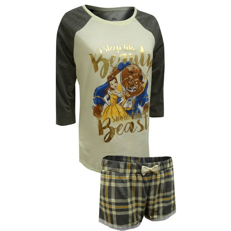 Beauty and the Beast Lace Trim Shortie Pajama Set (Best Pajamas For Menopause)