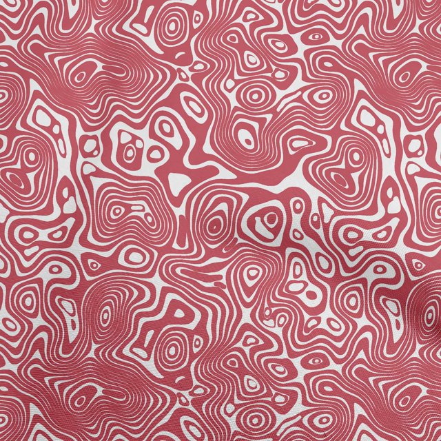 oneOone Tissu Velours Rouge Tissu de Robe en Moire Tissu Imprimé au Mètre 58 Pouces de Large