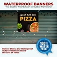 thumbnail image 5 of Fresh and Hot Pizza Large Banners and Signs for Outdoor by DreamController-Polyester Banner with 4 Holes for Easy Hang Indoor & Outdoor| 4x4 Feet HD Banner to Promote Food & Beverages | Made in US, 5 of 6