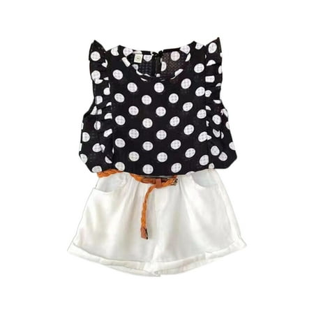 

Outfits Set For Girls Tops Shorts Kids Toddler T Shirt Clothes Summer Set Baby Girl Pants Flying Sleeves Chiffon White Pants Set