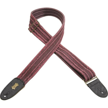 Levy's Leathers MC8TWR-BRG Heavy Cotton Guitar Strap, 2 inch heavy ribbed cotton guitar strap with worn-torn treatment, leather ends, and tri-glide.., By Levy's Leathers