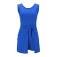 thumbnail image 4 of TrendOFT Combinaison une Pièce Femme Décontractée Été Ajustée Sans Manches Col Rond Poches Arrière Zippées Combinaisons une Pièce Bleu TTG, 4 of 9