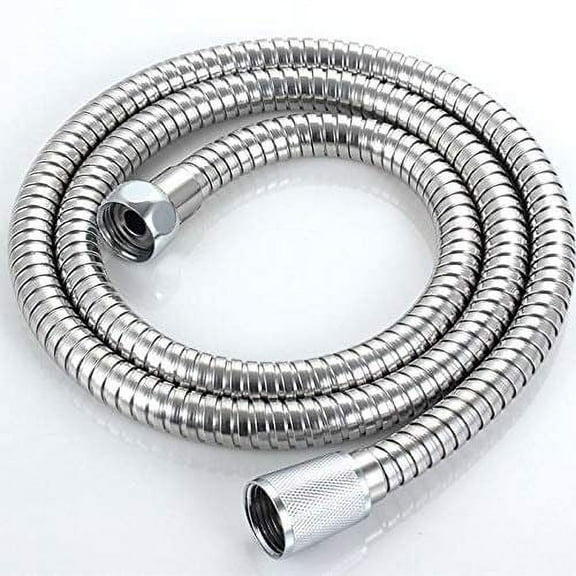 60 inch Chrome Bathroom Tube Flexible Hose Handheld Shower Hose Replacement Double-Buckle Accs 1/2 inch End