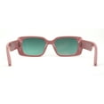 thumbnail image 4 of Minimal Color Mirror Mod Narrow Rectangle Plastic Sunglasses Pink Mirror, 4 of 4