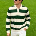 thumbnail image 5 of Sewkxo Women Striped Polo Sweatshirt Oversized Long Sleeve Rugby Shirts Fashion Fall Loose Color Block Pullover Tops,Army Green XL, 5 of 8