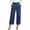 Navy, variant on Erwazi Palazzo Denim Capri Pants for Women Button Waistband Loose Casual Trendy High Waist Jeans Capris with Pocket