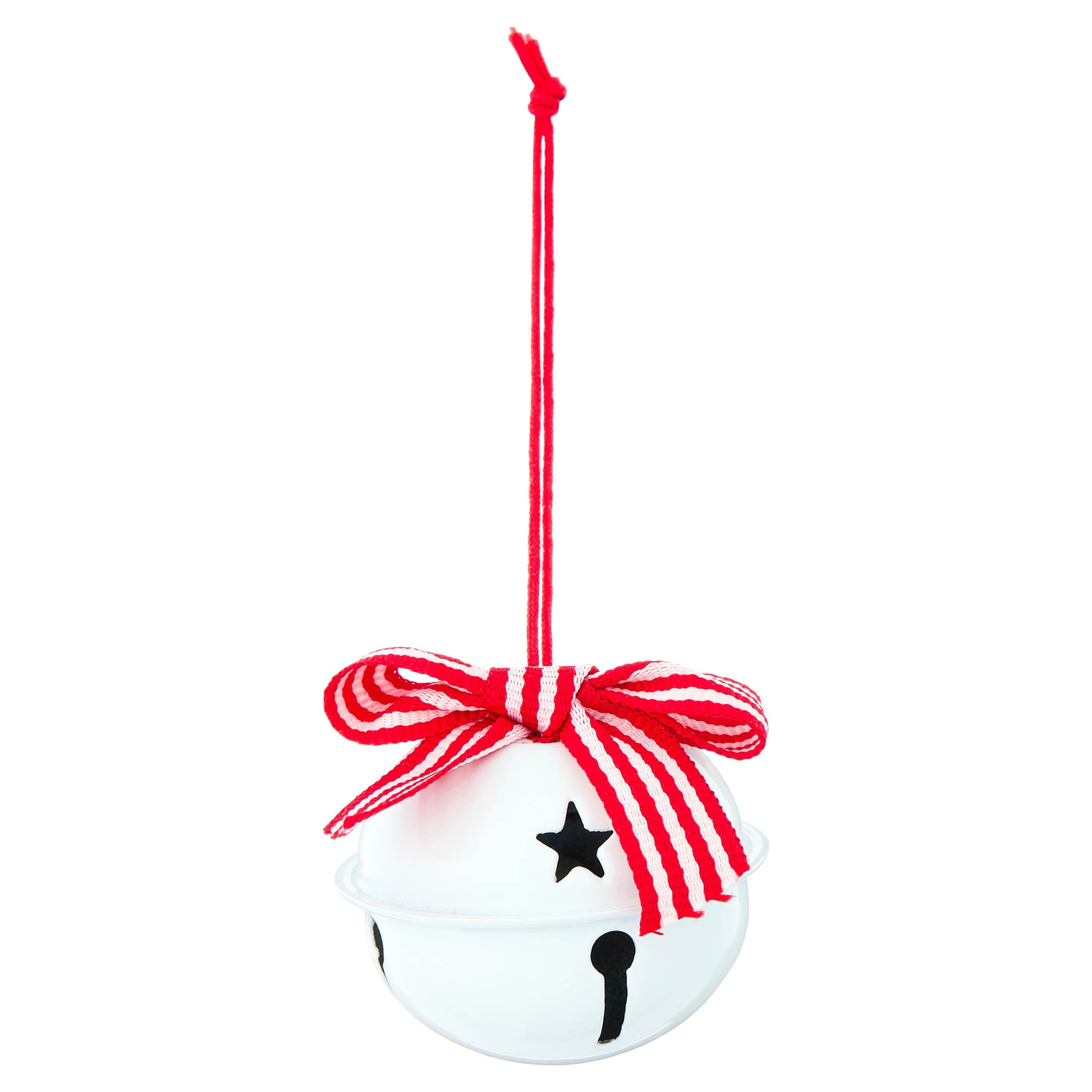 6-Count Red and White Metal Jingle Bell Mini Christmas Ornaments, 1.5", by Holiday Time