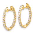thumbnail image 4 of Auriga 14k Yellow Gold Diamond In/Out Hinged Hoop Earrings for Women, 4 of 5