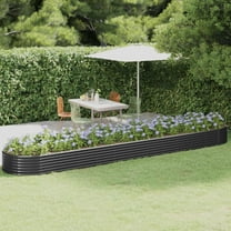 vidaXL Garden Raised Bed Anthracite Powder-coated steel Large Raised Bed