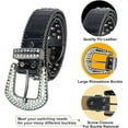 thumbnail image 2 of Dream Apparel Rhinestone Belt for Men and Women, Western Cowgirl Cowboy Bling Studded Diamond Belt Faux Leather Belt for Jeans Pants Dress, 2 of 7