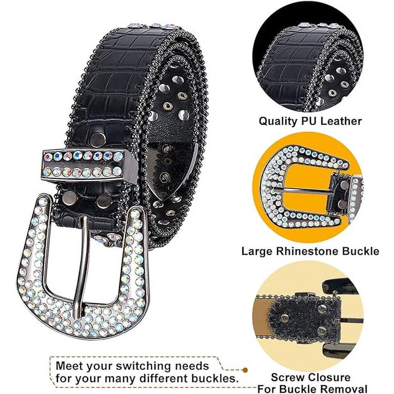 4138 Women Western Rhinestone Studded Leather Belt Cowgirl Bling Waist Women Western Rhinestone Studded Leather Belt Cowgirl Bling  main image 4