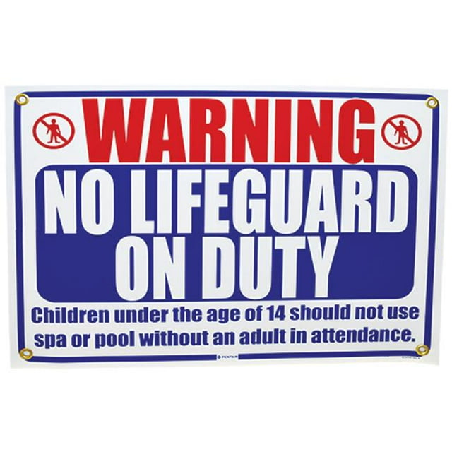 Rainbow R230500 Panneau « No Lifeguard On Duty » 18 x 12 Po