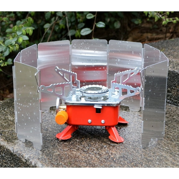 Worgeous 9 Plates Windscreen Barbecue Folding Stove Wind Screen Windshield for Camping Picnic (Silver)