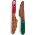 thumbnail image 2 of DEMDACO Red and Green 2 x 4.5 Inch Acacia Wood Holiday Cheese Spreader Knife Set of 2, 2 of 6