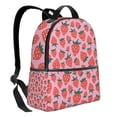 thumbnail image 2 of Lsque Cartoon Strawberry Pattern Backpack – School Travel Canvas Daypack with Ergonomic Padded Straps, Multiple Compartments & Leather Handle, 2 of 4