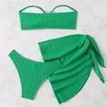 thumbnail image 6 of Erwazi Womens 3 Piece Bikini Sets Ruffled Textured Cutout Strapless Bikini Swimwear Suit with Skirt, 6 of 9