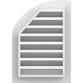 thumbnail image 4 of Ekena Millwork 10"W x 12"H Quarter Round Top Right (15"W x 17"H Frame Size) Functional, PVC Gable Vent with 1" x 4" Flat Trim Frame, 4 of 14