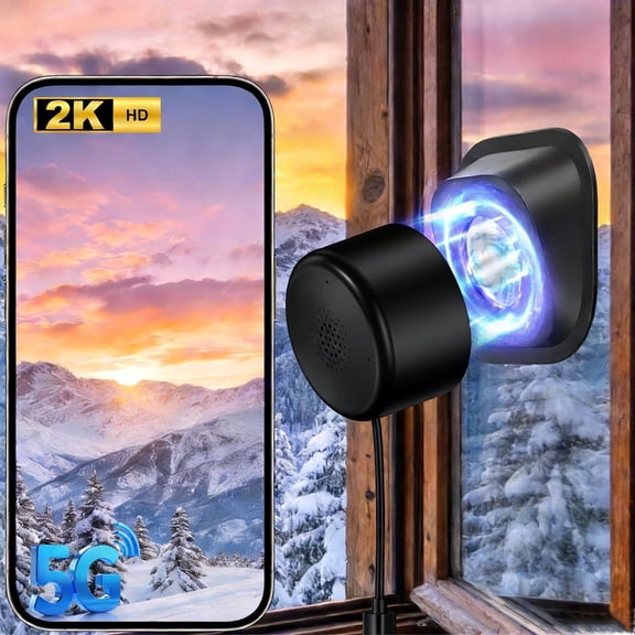 2K Window Camera, 2.4G&5GHz WiFi Indoor Cameras for Home Security, Starlight Night Vision, Indoor & Outdoor Monitoring, Human Detection, 24/7 Recording, Easy Install