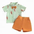 thumbnail image 4 of Kaprioy Boys Summer Outfits Kids Toddler Baby Boy Easter Outfits Set Bunny Print Shirt with Bow Tie and Shorts 2pcs Suit, 4 of 4