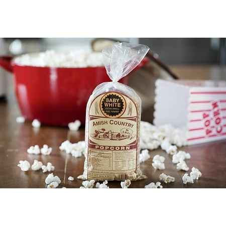 Delicious Popcorn Treats - Amish Country Popcorn - Baby White (1 Pound Bag) Small & Tender Popcorn - Old Fashioned And Delicious