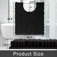 thumbnail image 3 of Alfombrilla de baño Yimobra Luxury Shaggy, color negro, 3 of 7