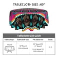 thumbnail image 5 of ZICANCN Round Table Cloths 60 Inch, Retro Tribal Native Style Green Table Cover Waterproof Washable Outdoor Picnic Tablecloth, 5 of 8
