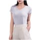 thumbnail image 1 of Mujeres Manga Corta Tops Casual, Color Sólido Cuello en V, Camiseta Casa Blusas para Mujeres, 1 of 5