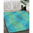thumbnail image 2 of Ahgly Company Indoor Rectangle Patterned Bright Turquoise Blue Area Rugs, 6' x 9', 2 of 6